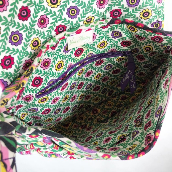 Vera Bradley Viva la Vera Bag Crossbody Strap‎ Purple Green Floral Flap Bag - Picture 6 of 8